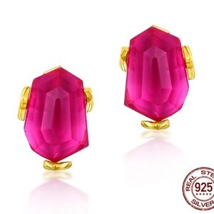 Pink Topaz Stud Earrings
